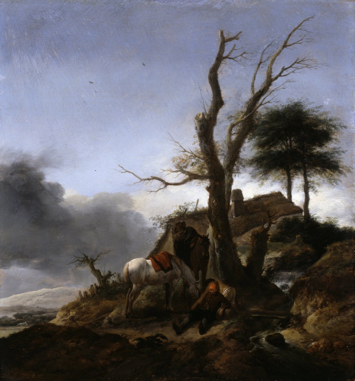 Halt der Reisenden von Philips Wouwerman