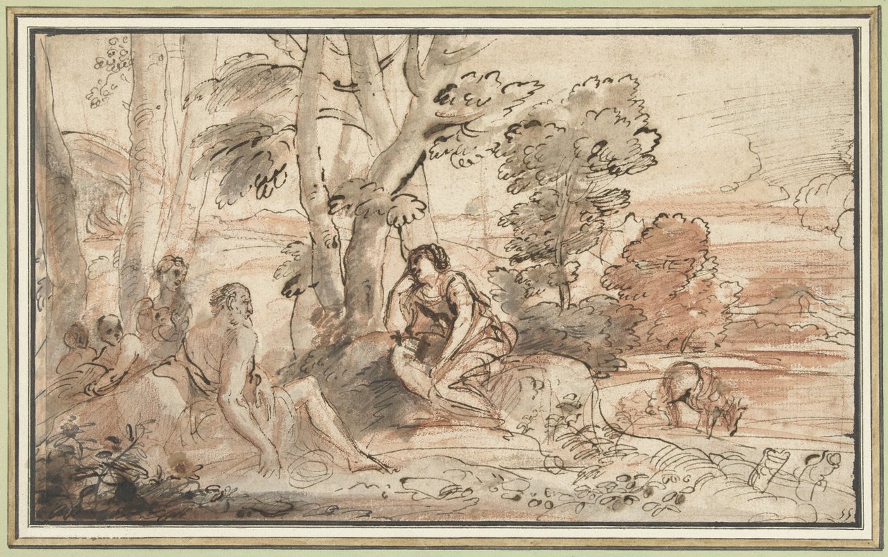 Ermina bei den Hirten von Pier Francesco Mola