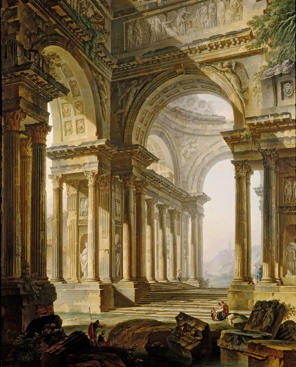 Tempel in Ruinen von Pierre Antoine Demachy