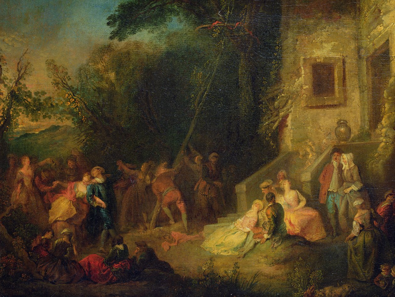 Aufstellen des Maibaums von Pierre Antoine Quillard
