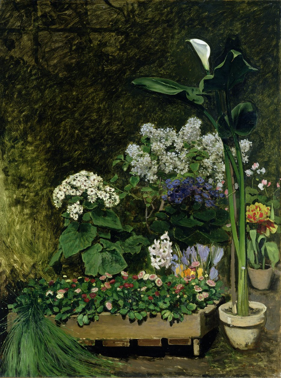 Blumen im Gewächshaus, 1864 von Pierre Auguste Renoir