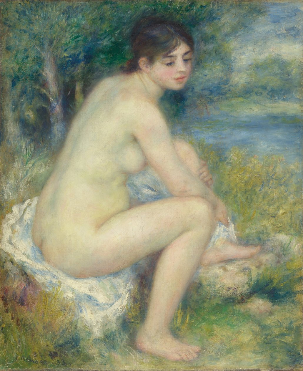 Nackte Frau in einer Landschaft von Pierre Auguste Renoir