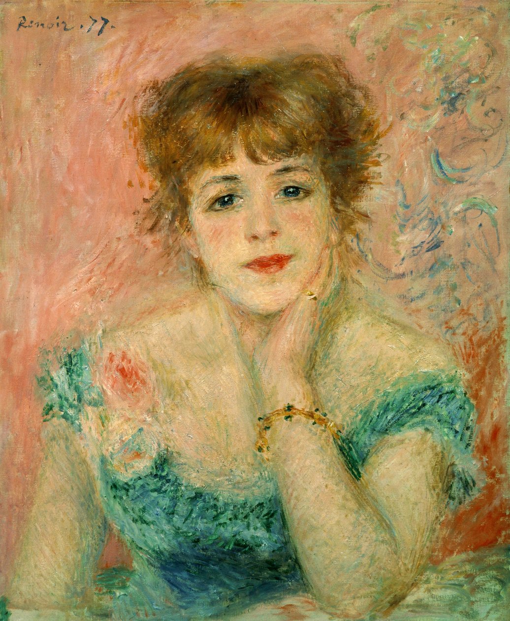 Porträt der Schauspielerin Jeanne Samary, 1877 (Studie) von Pierre Auguste Renoir