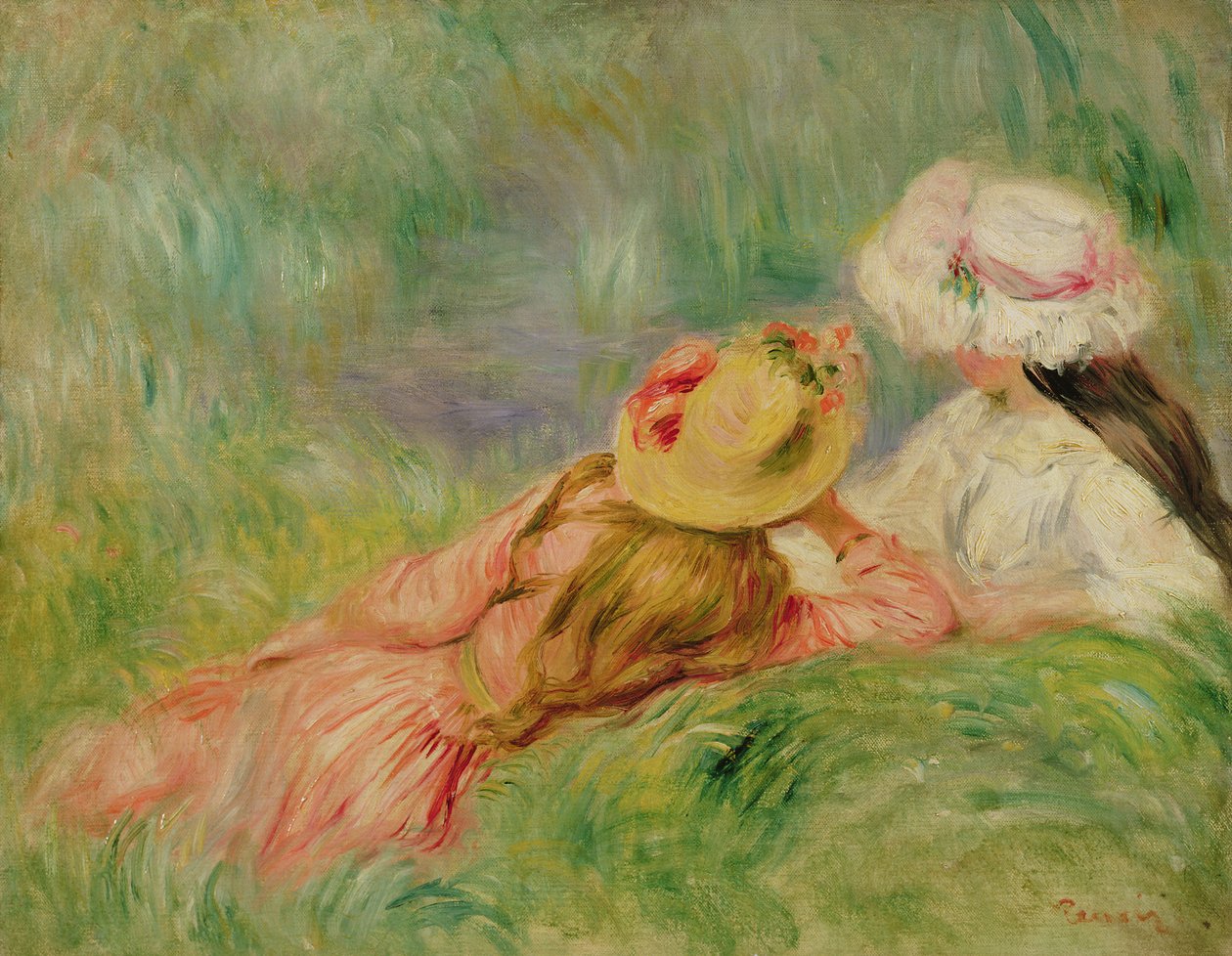 Junge Mädchen am Flussufer von Pierre Auguste Renoir