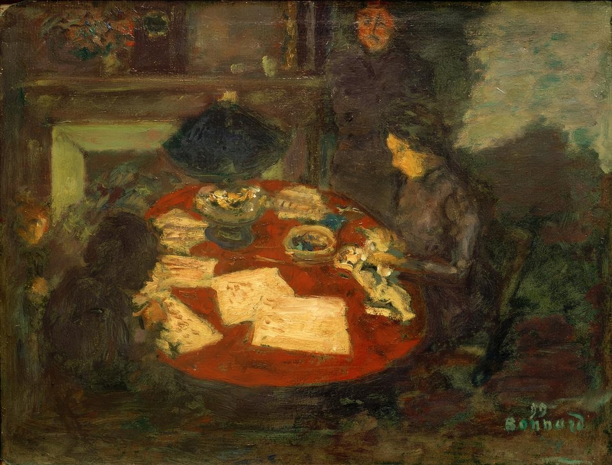 Unter der Lampe von Pierre Bonnard