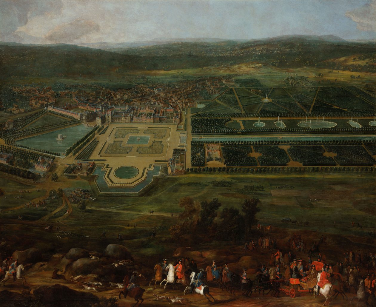 Ansicht des Château de Fontainebleau von Pierre Denis Martin