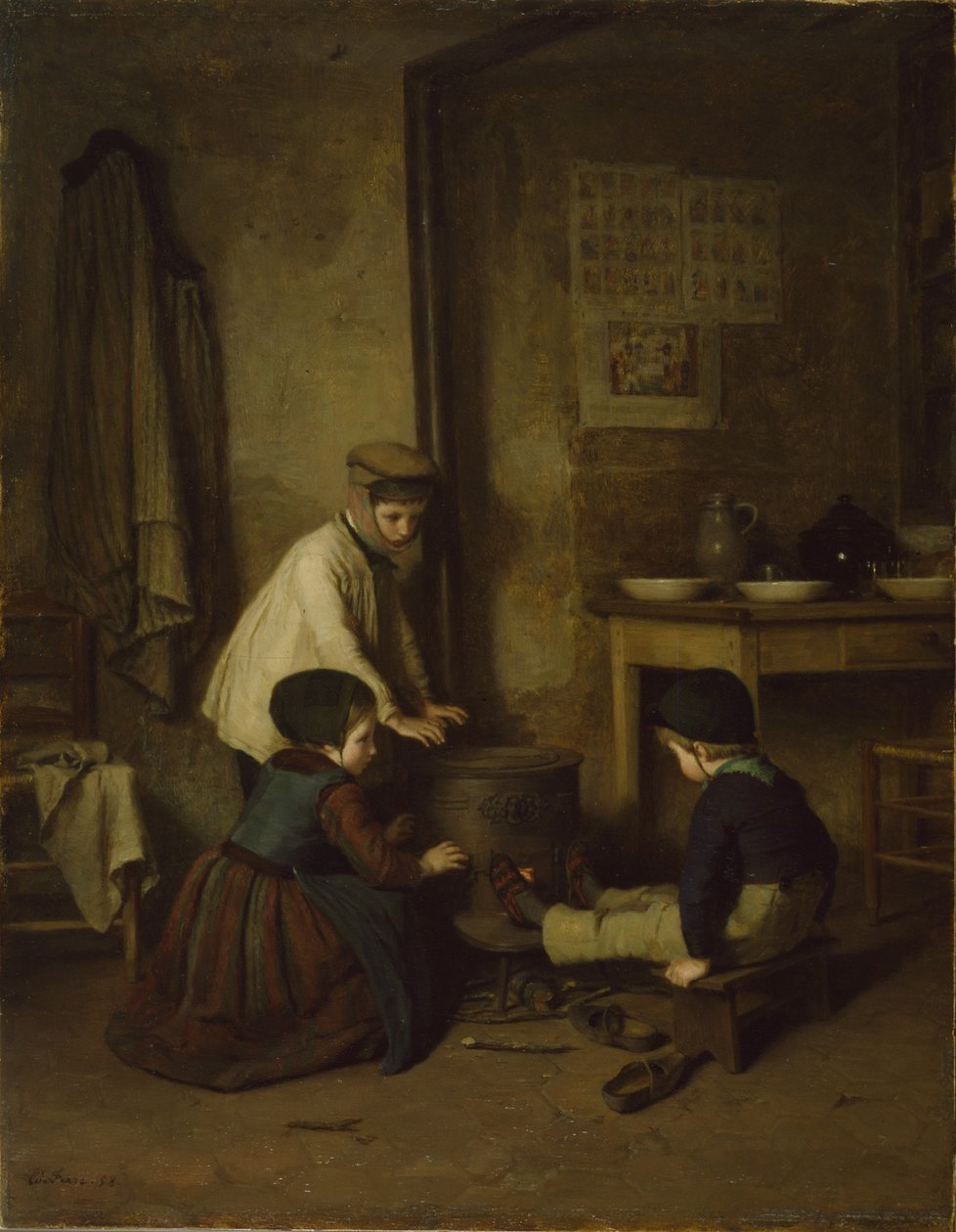 Der kalte Tag, 1858 von Pierre Edouard Frere