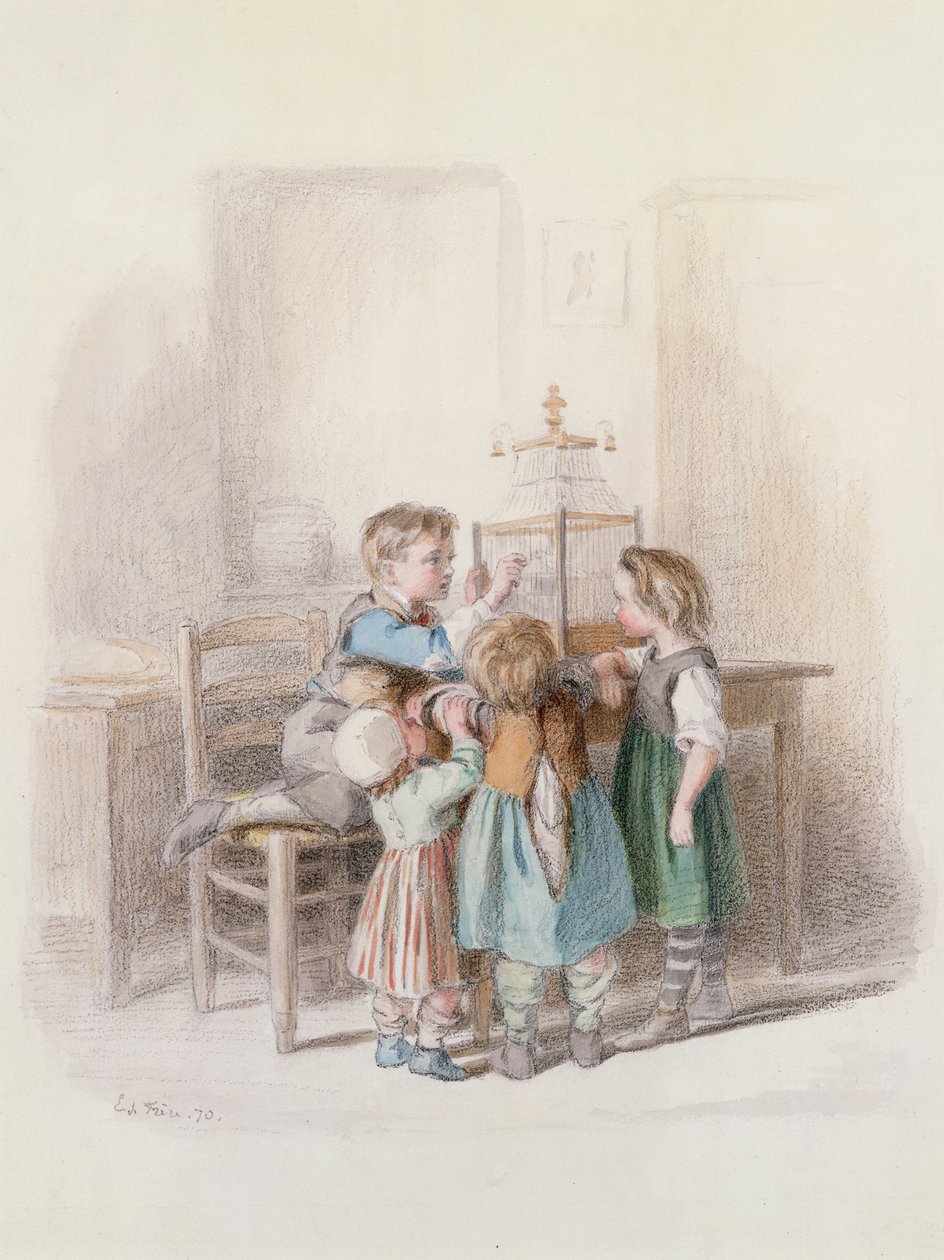 Das neue Haustier, 1870 von Pierre Edouard Frere