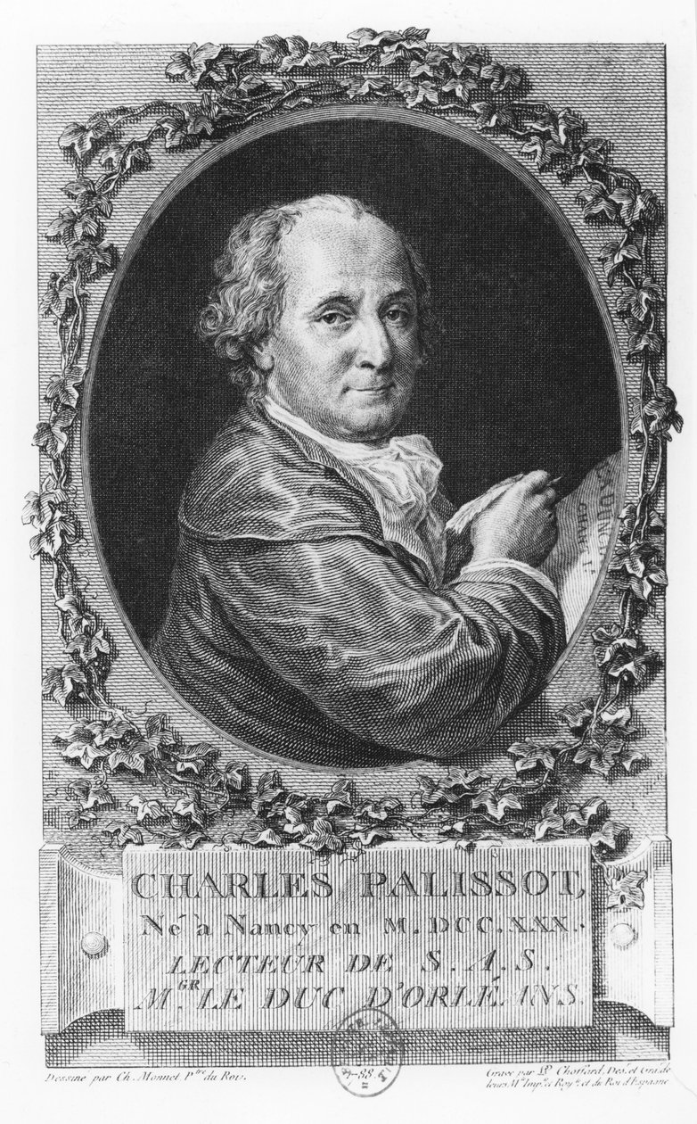 Porträt von Charles Palissot von Pierre Philippe Choffard