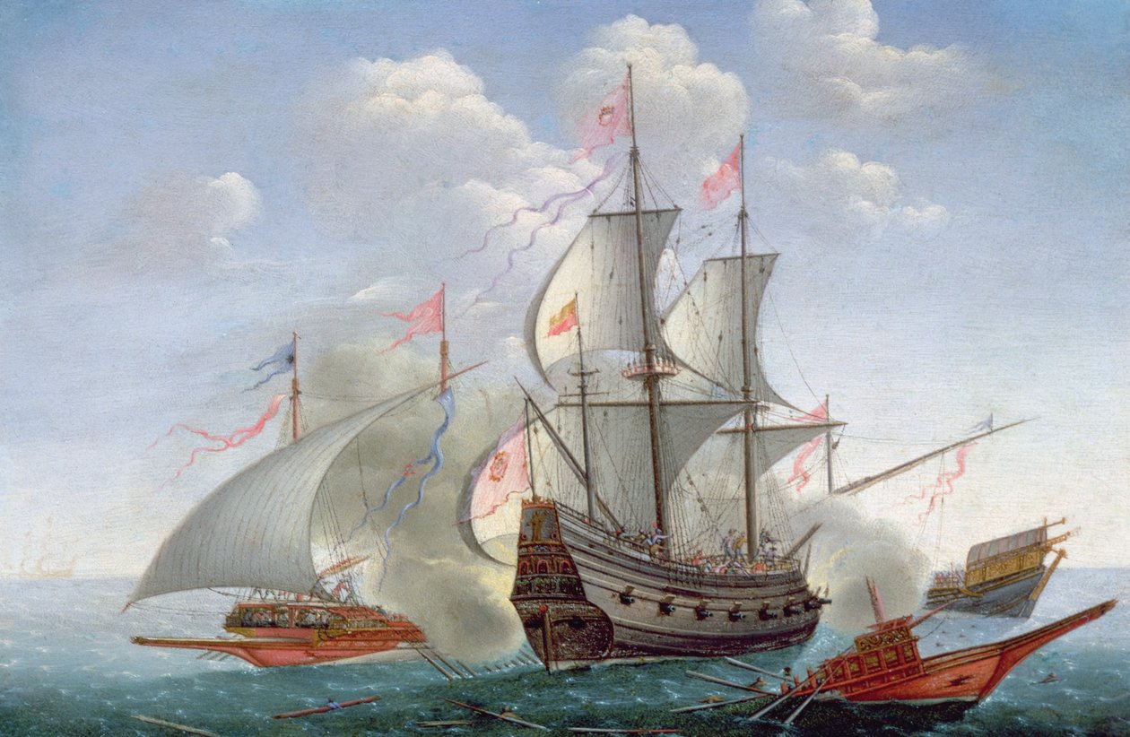 Ein Seegefecht auf See von Pierre Puget