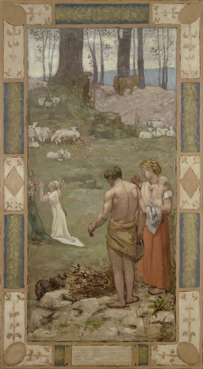 Die heilige Genevieve als betendes Kind von Pierre Puvis de Chavannes