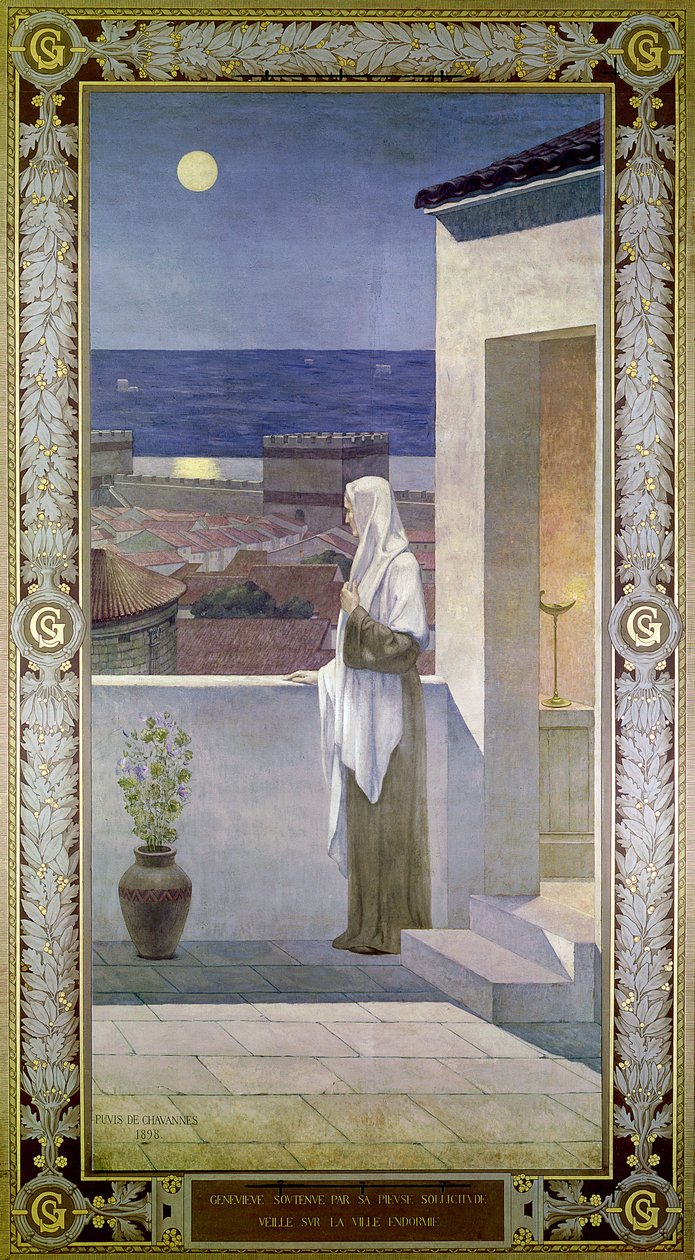 St. Genevieve wacht über die schlafende Stadt Paris, 1898 von Pierre Puvis de Chavannes