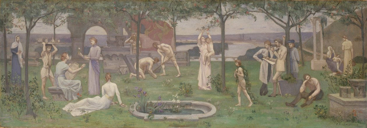Inter Artes et Naturam (Zwischen Kunst und Natur), ca. 1890-95 von Pierre Puvis de Chavannes