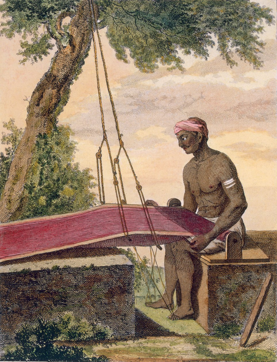 Weber von Stoff, aus 