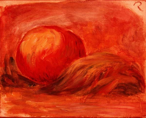 Apfel mit Blatt von Pierre Auguste Renoir