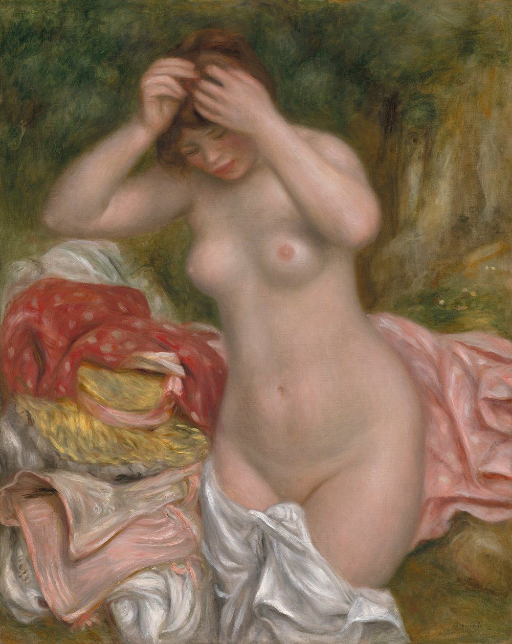 Badende, die ihr Haar richtet, 1893 von Pierre Auguste Renoir