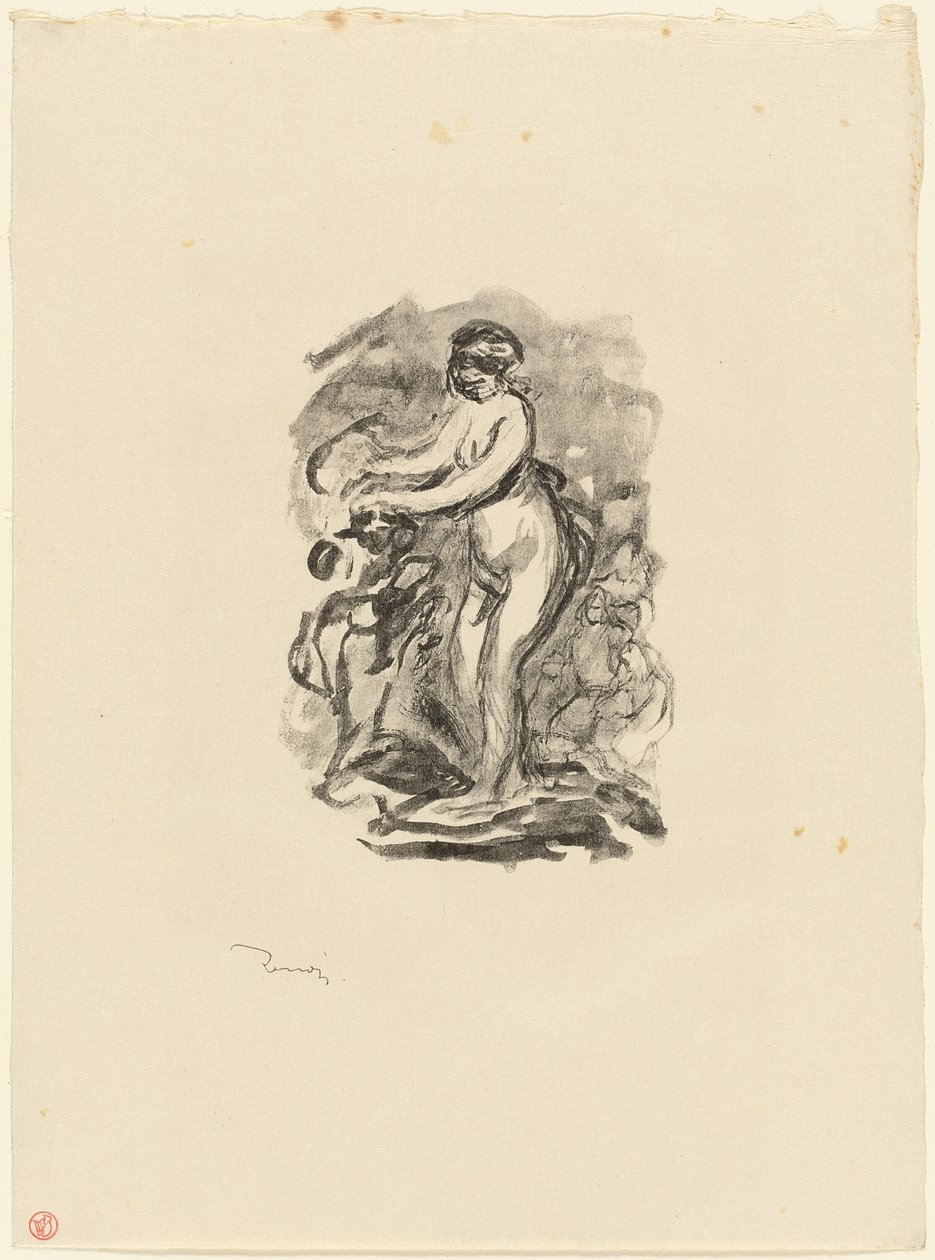 Frau mit Weinrebe, 1. Variante von Pierre Auguste Renoir