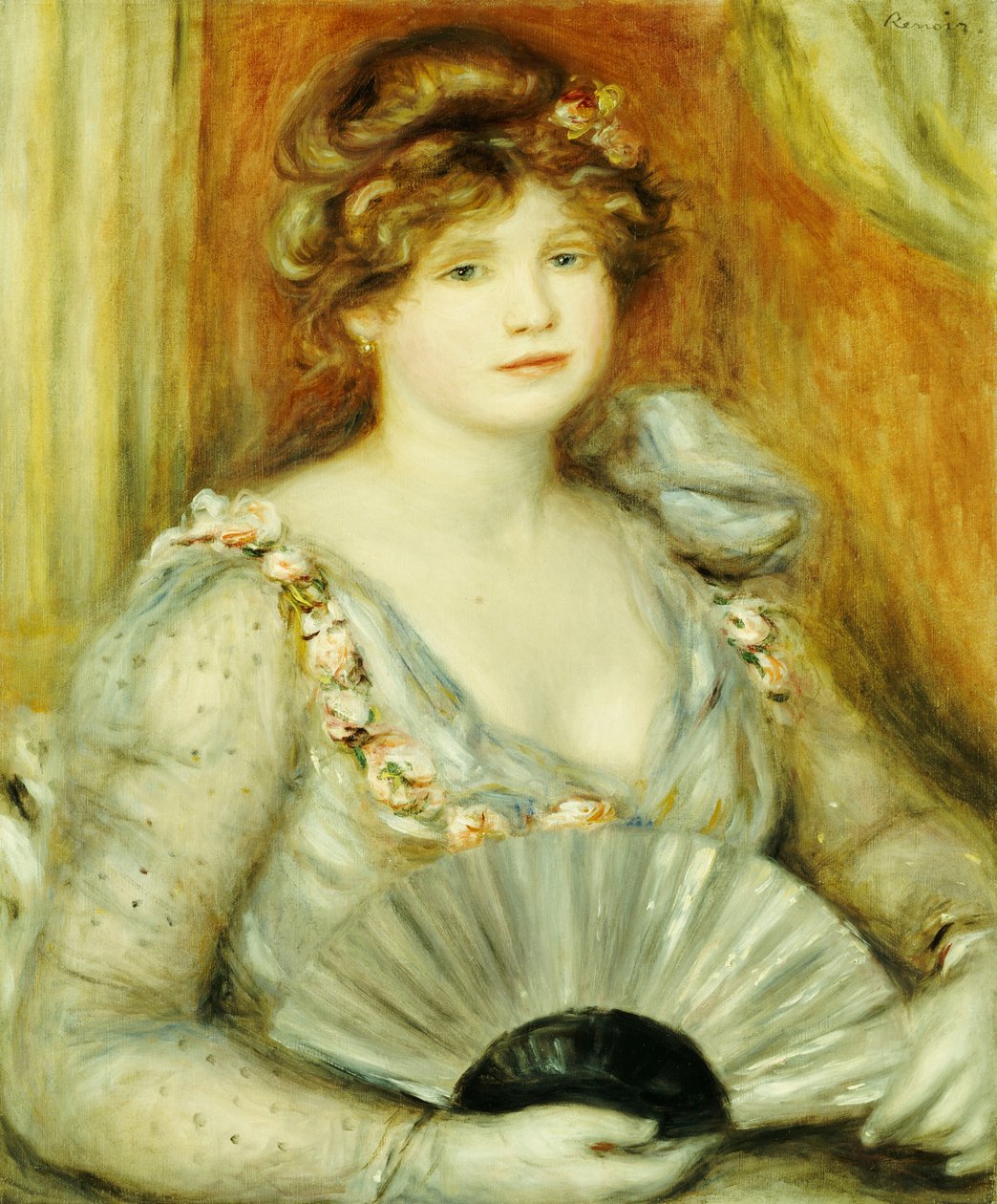 Frau mit einem Fächer von Pierre Auguste Renoir