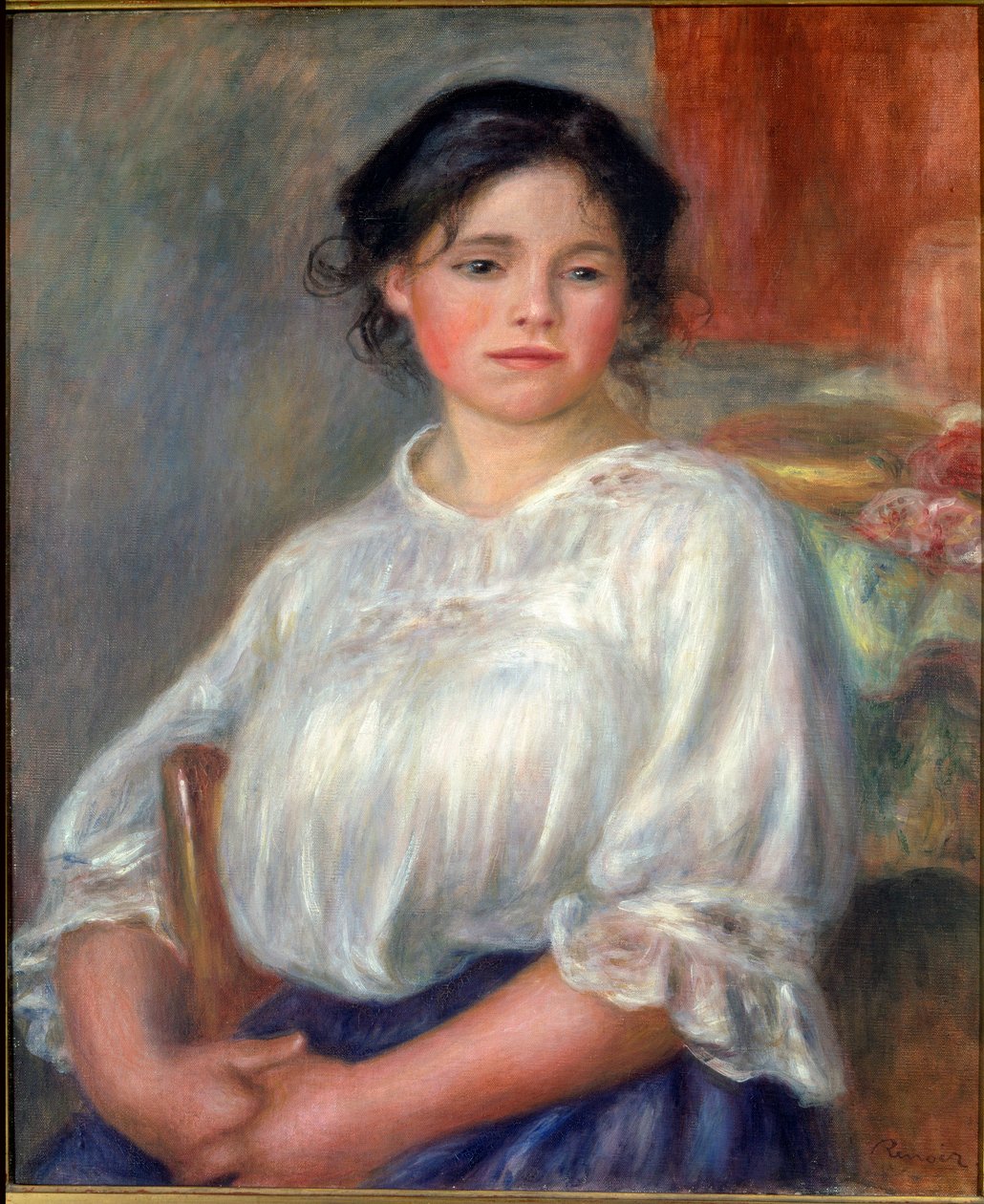 Sitzendes junges Mädchen von Pierre Auguste Renoir