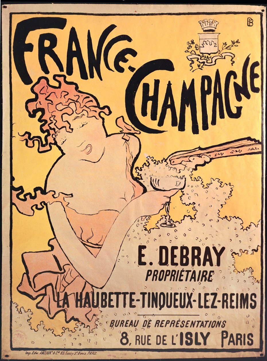 Frankreich Champagner. Lithographie von Pierre Bonnard