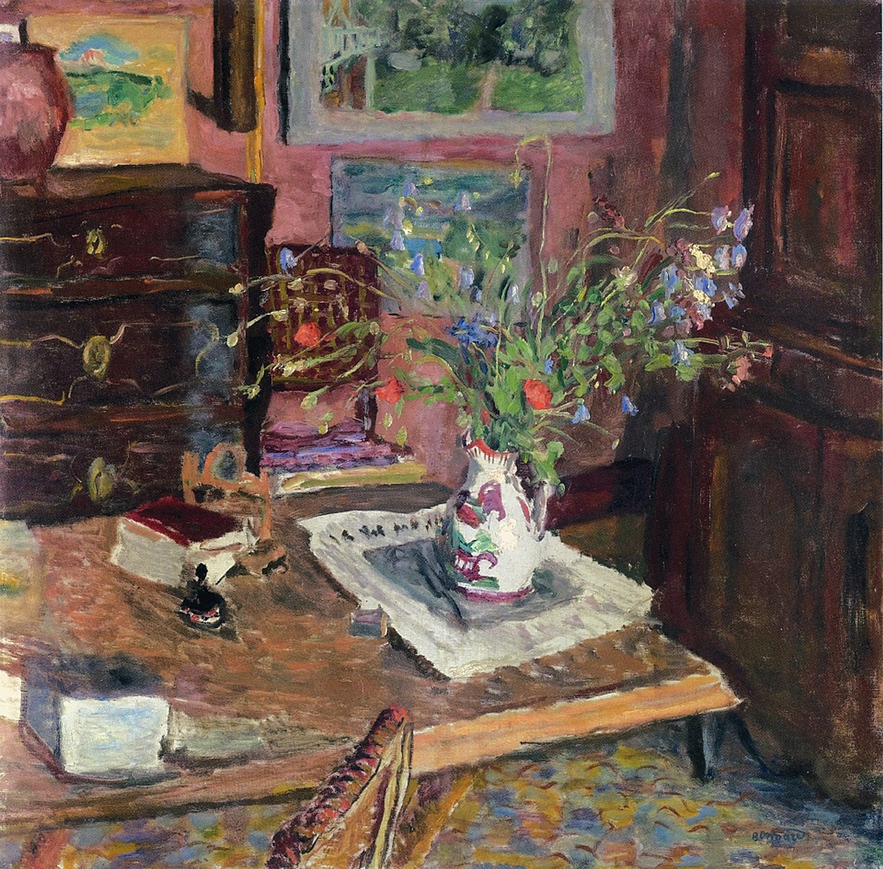Innenraum mit Blumen, ca. 1910 von Pierre Bonnard
