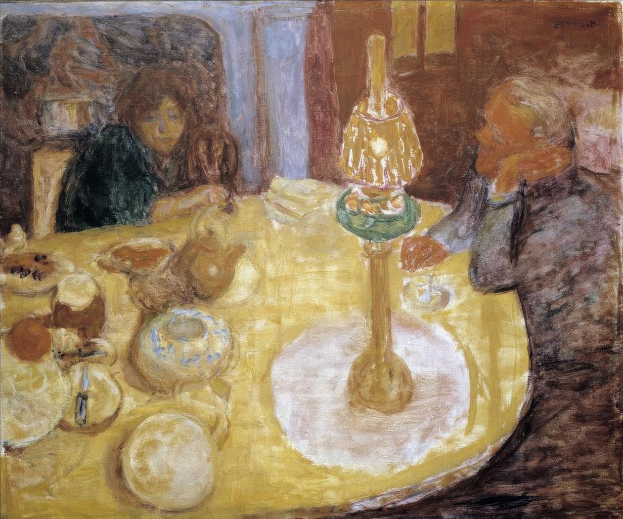 Abend unter der Lampe von Pierre Bonnard