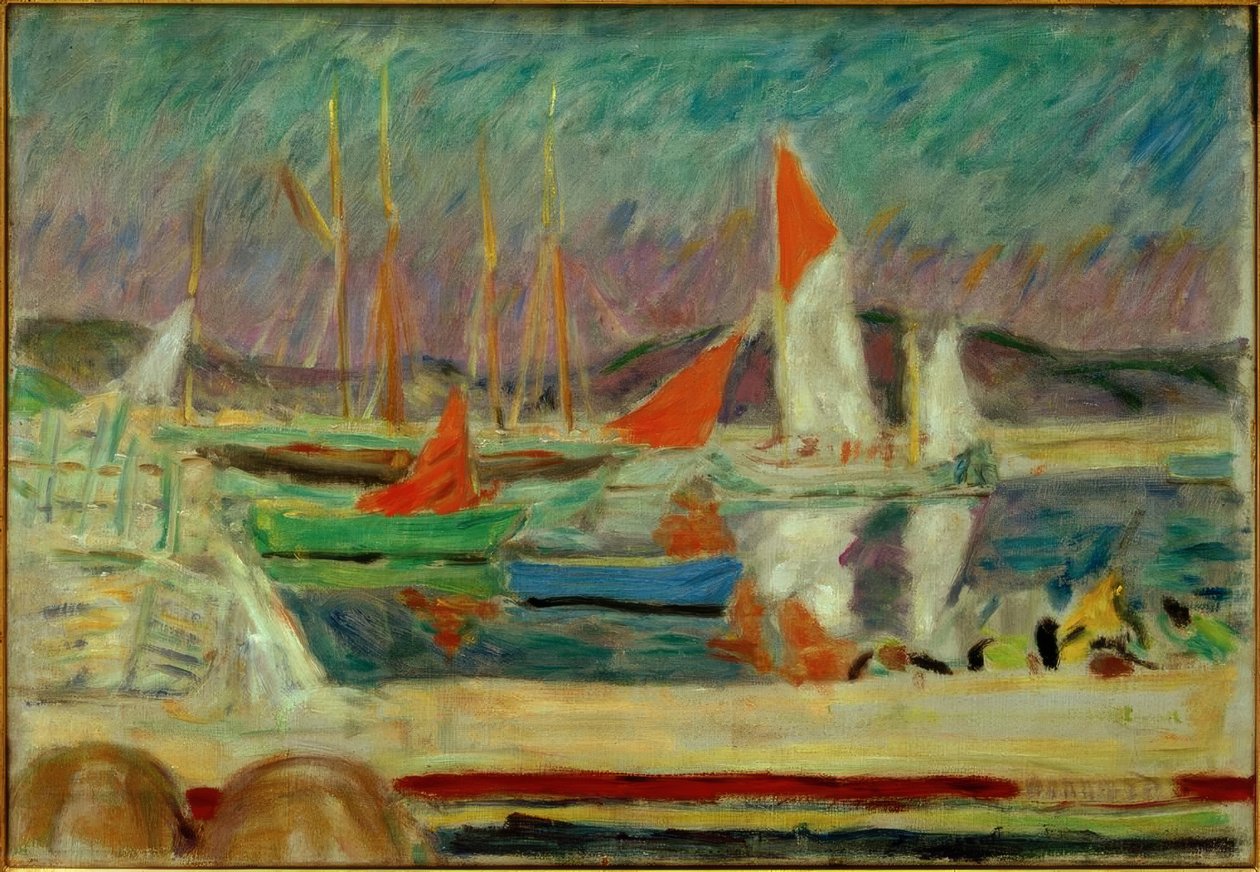 Segelboote im Hafen von Saint-Tropez von Pierre Bonnard