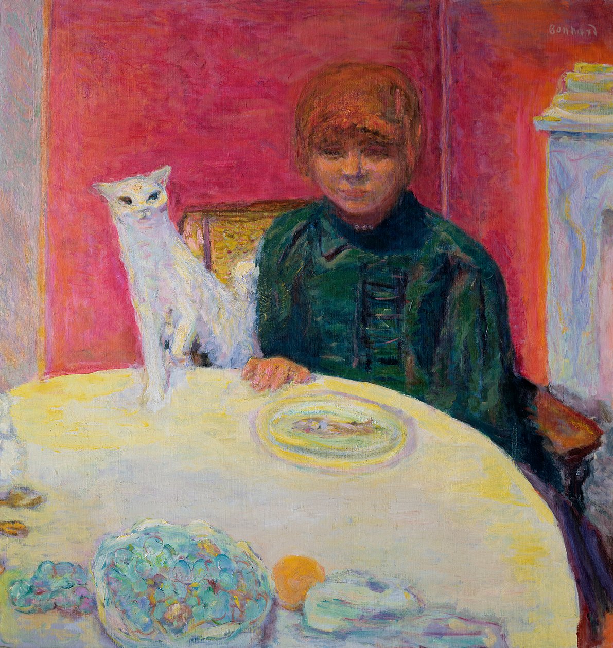 Frau mit Katze, 1912 von Pierre Bonnard