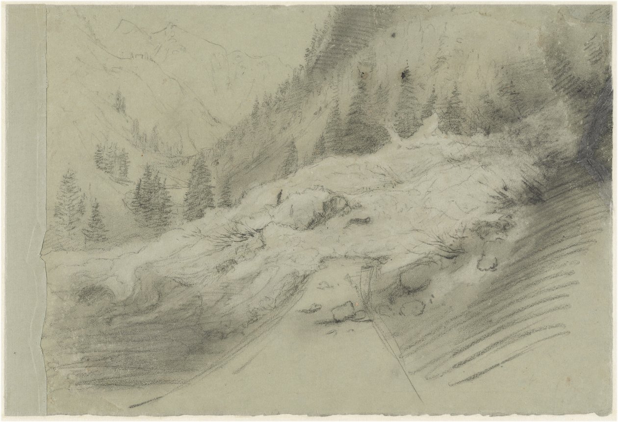 Lawine in einer alpinen Landschaft von Pierre Puvis de Chavannes
