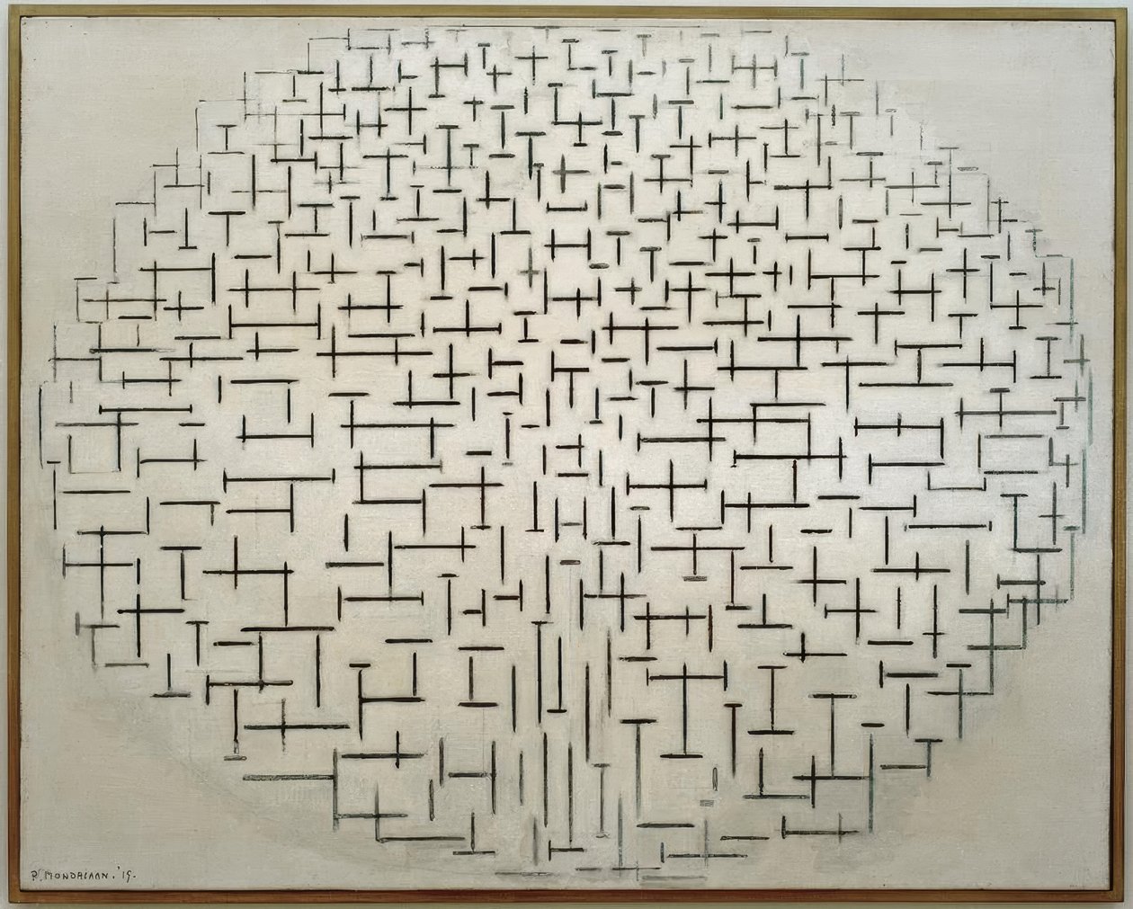 Komposition 10 in Schwarz und Weiß; Pier und Ozean von Piet Mondrian