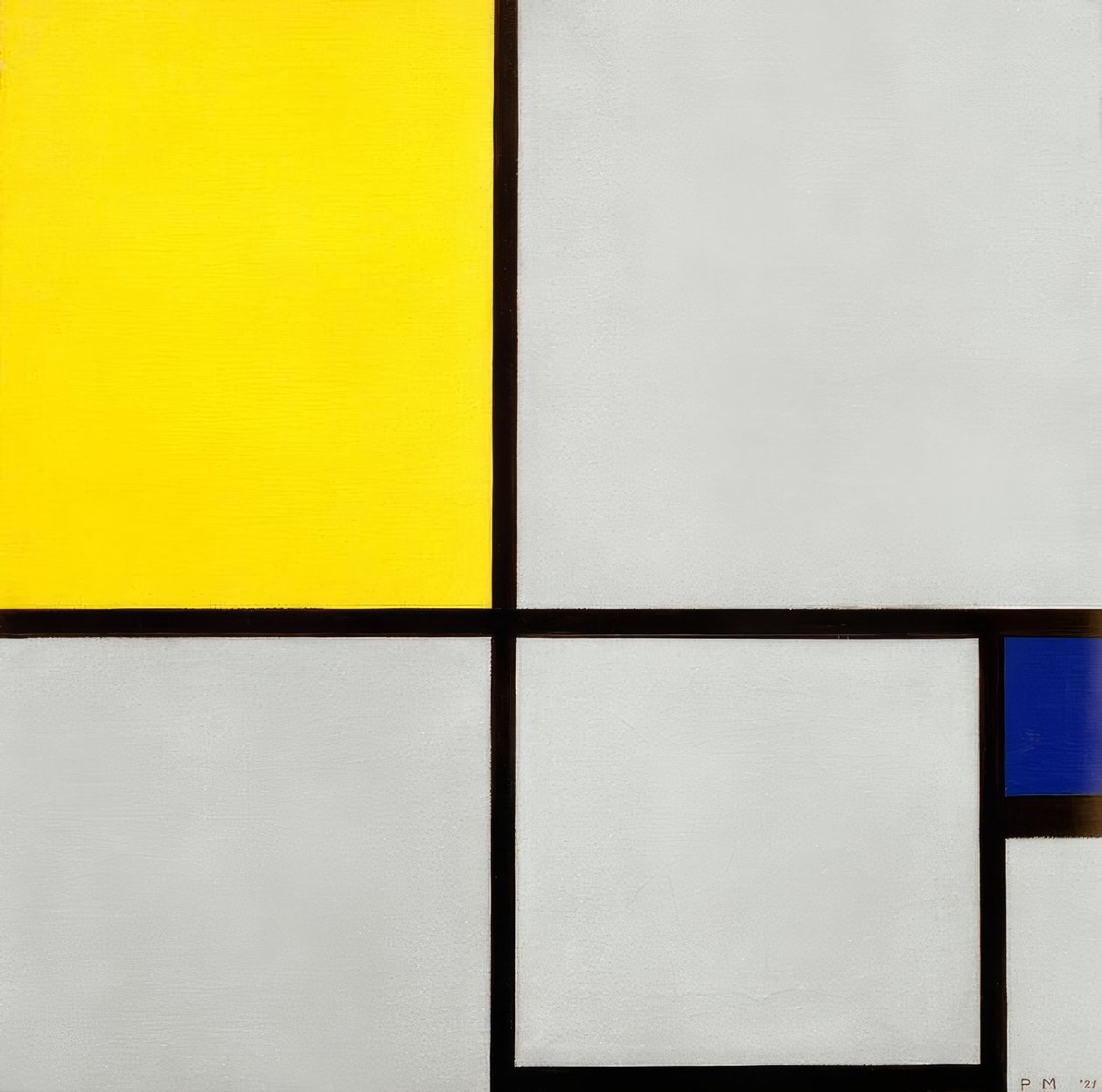 Komposition No. II; Komposition mit Gelb und Blau von Piet Mondrian