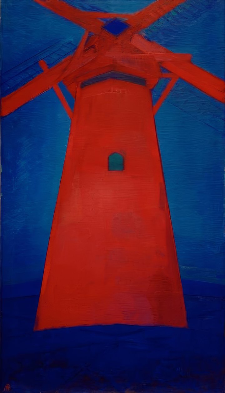 Rote Mühle in Domburg von Piet Mondrian