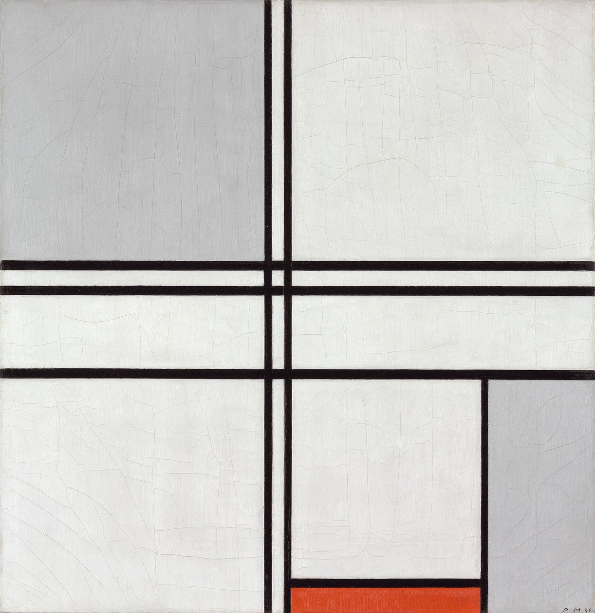 Komposition Nr. 1 Grau-Rot von Piet Mondrian