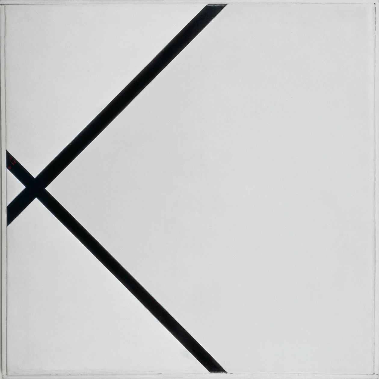 Rautenkomposition mit zwei Linien von Piet Mondrian