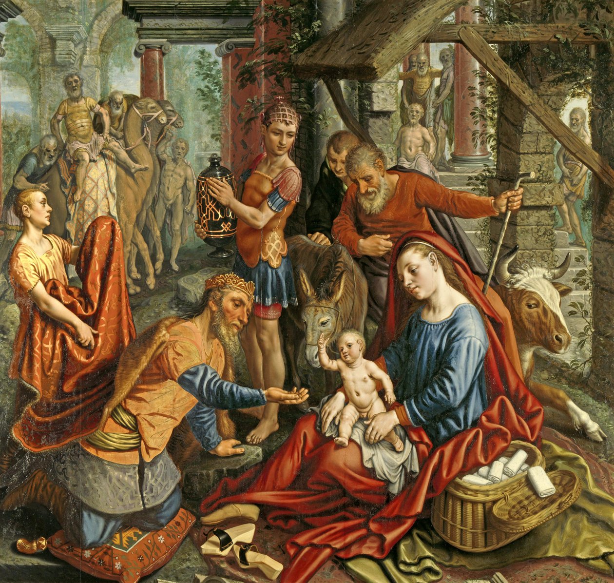 Die Anbetung der Könige, zentrales Panel, um 1560 von Pieter Aertsen
