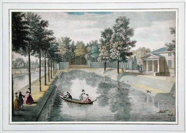 Die Wassergärten im Chiswick House, London, ca. 1728-30 von Pieter Andreas after Rysbrack