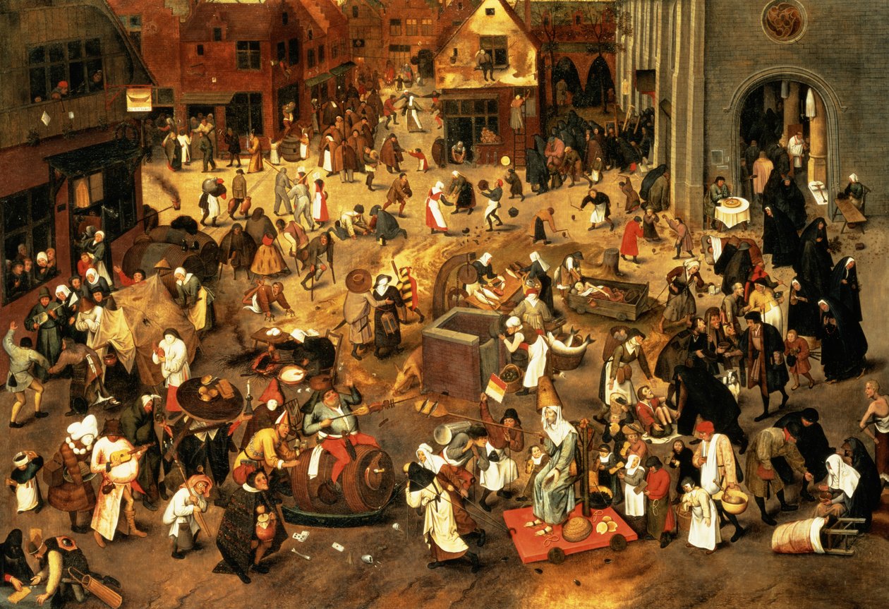 Der Kampf zwischen Karneval und Fastenzeit von Pieter Brueghel the Younger