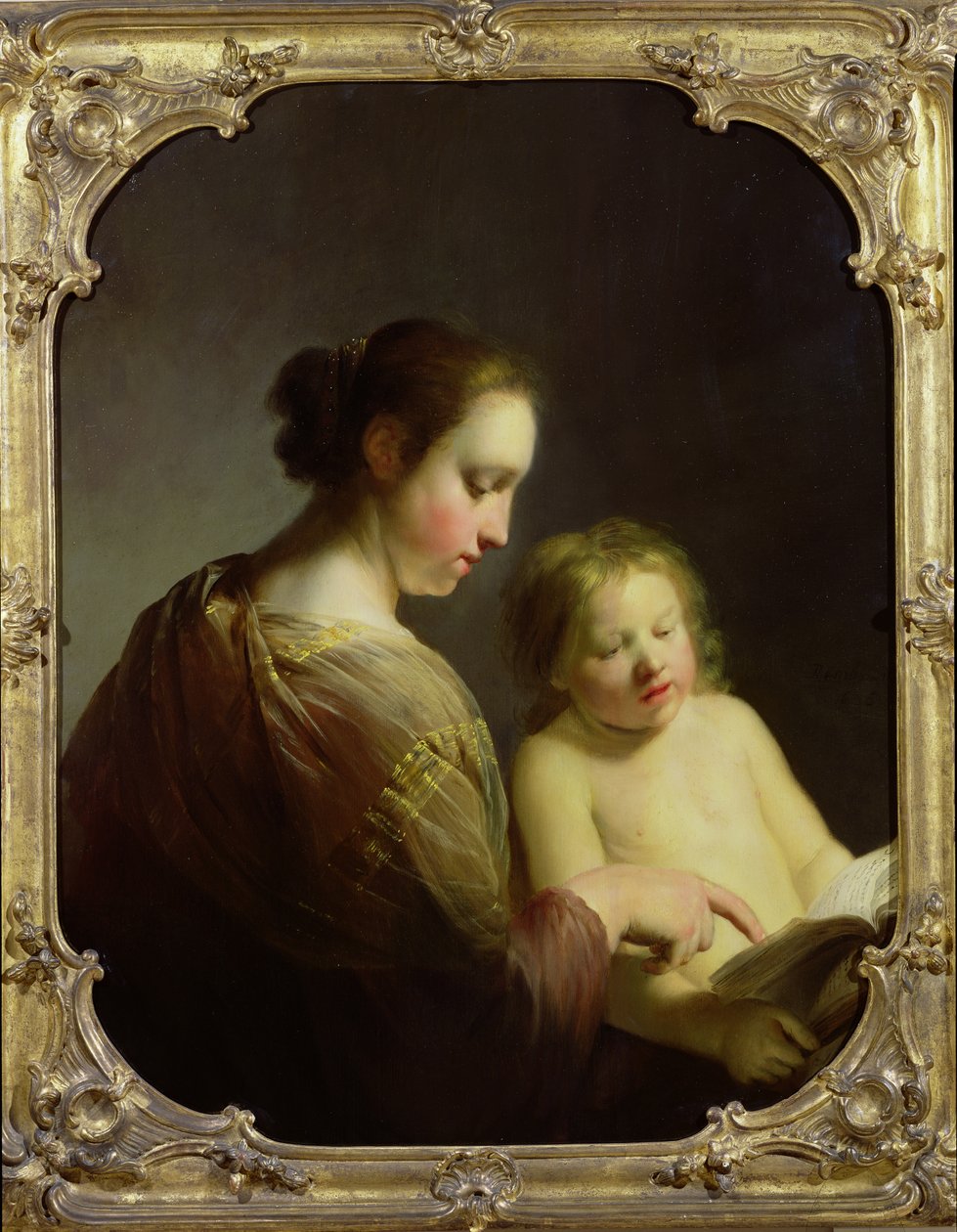 Die Jungfrau lehrt das Christkind lesen, ca. 1630 von Pieter Fransz de Grebber