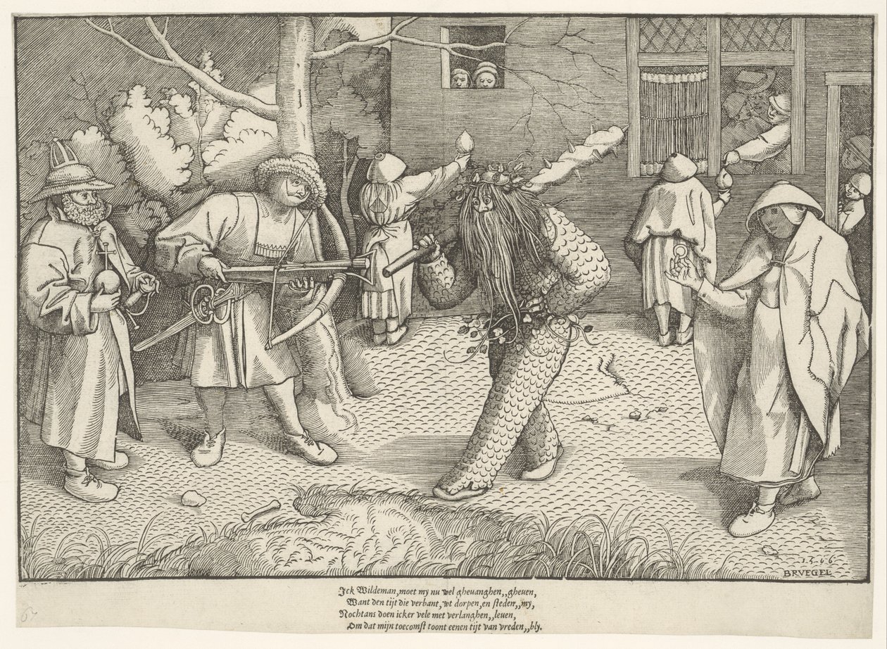 Maskerade von Orson und Valentin von Pieter The Elder after Brueghel