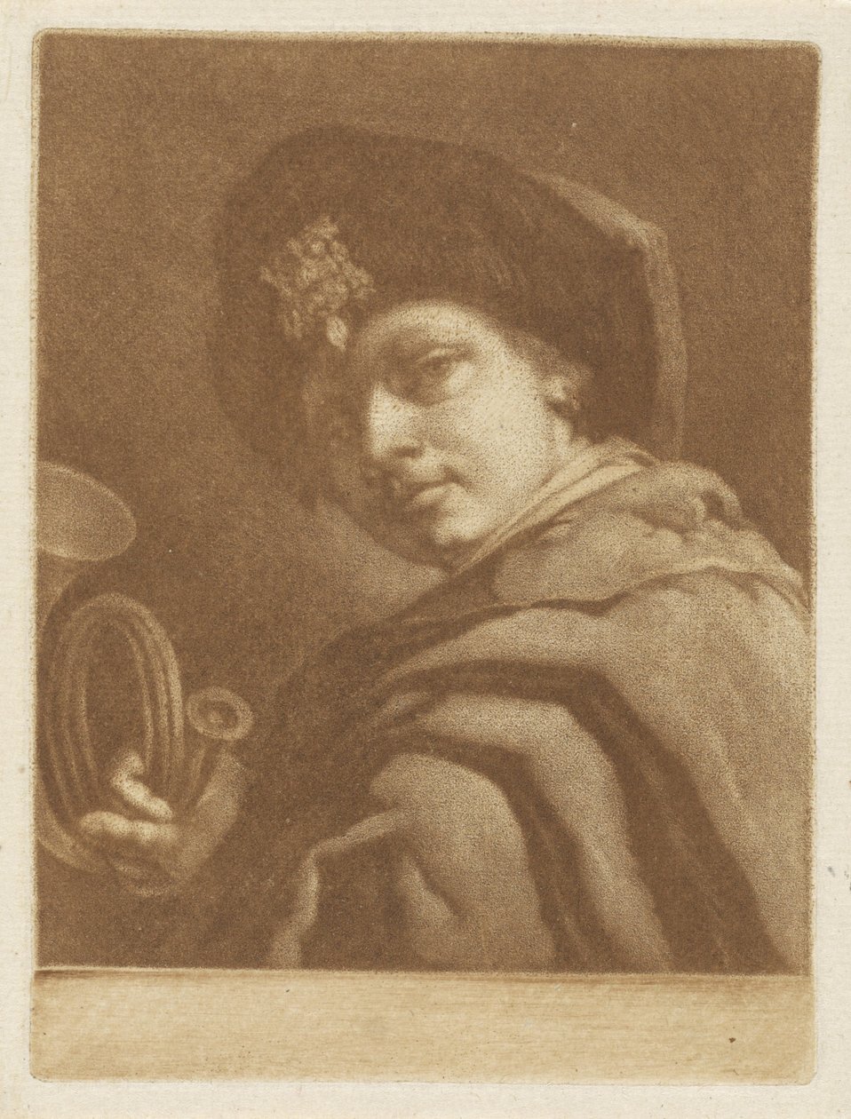 Junge mit einem Jagdhorn von Pieter Anthony Wakkerdak