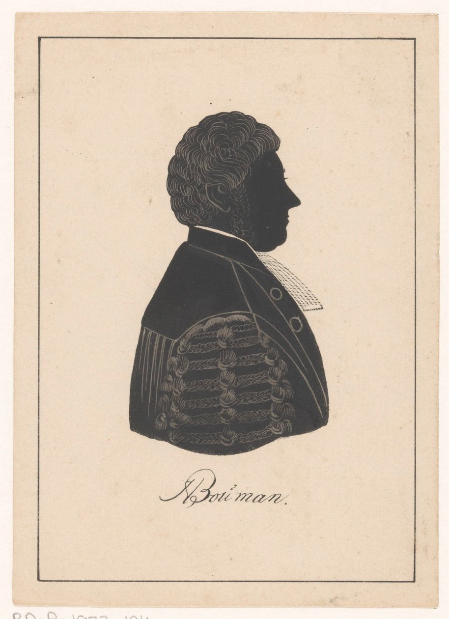 Scherenschnittporträt von Herman Bouman von Pieter Barbiers (IV) (possibly)