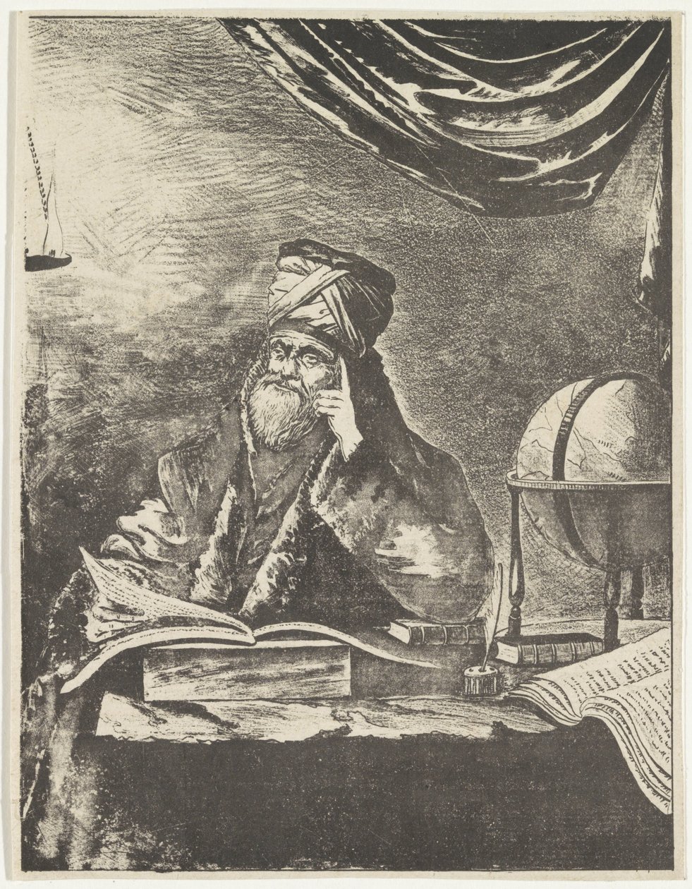 Gelehrter in seinem Arbeitszimmer von Pieter Bartholomeusz. Barbiers