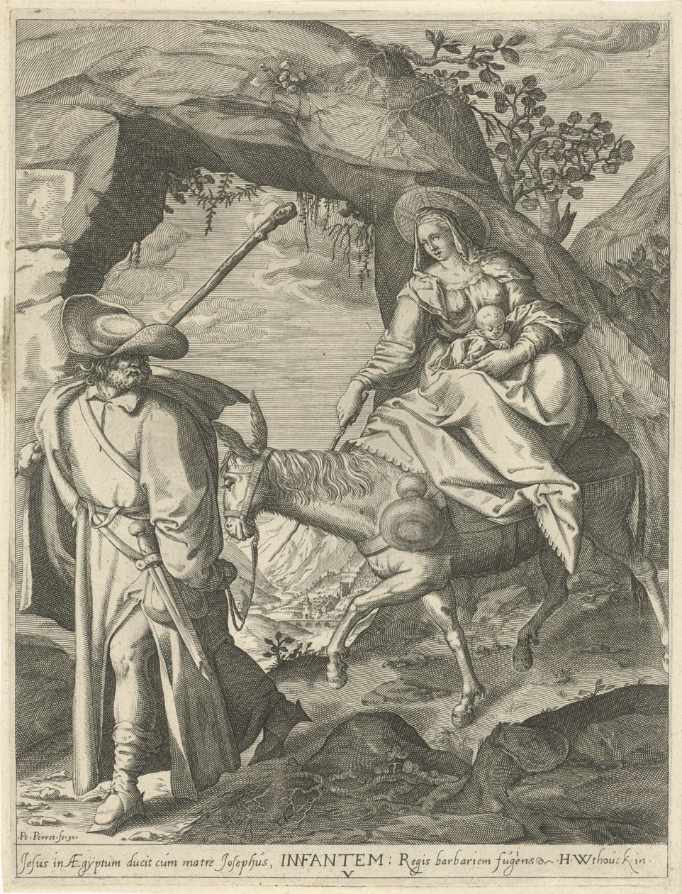 Flucht nach Ägypten von Pieter Perret