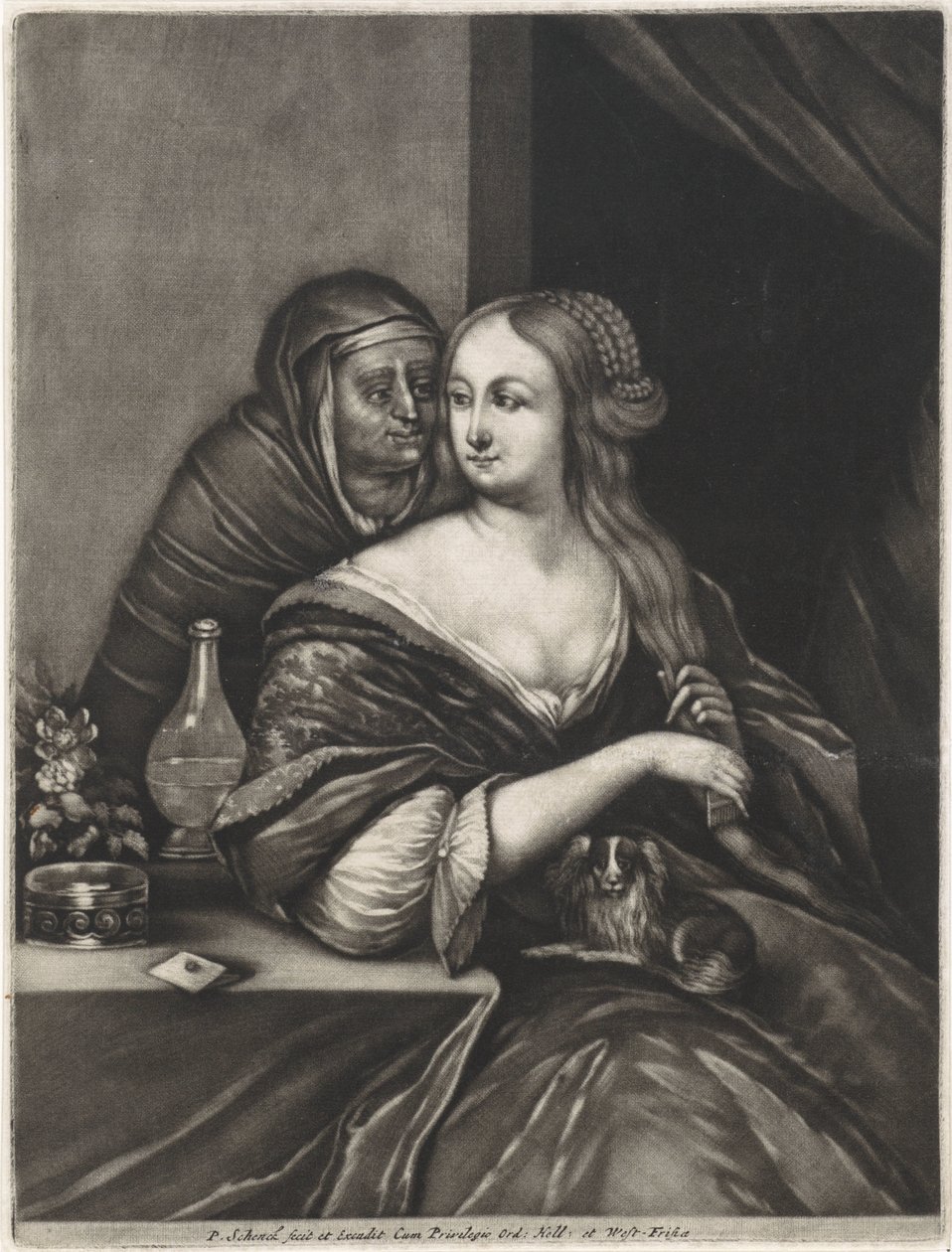 Junge Frau und eine Kupplerin von Pieter Schenk (I)