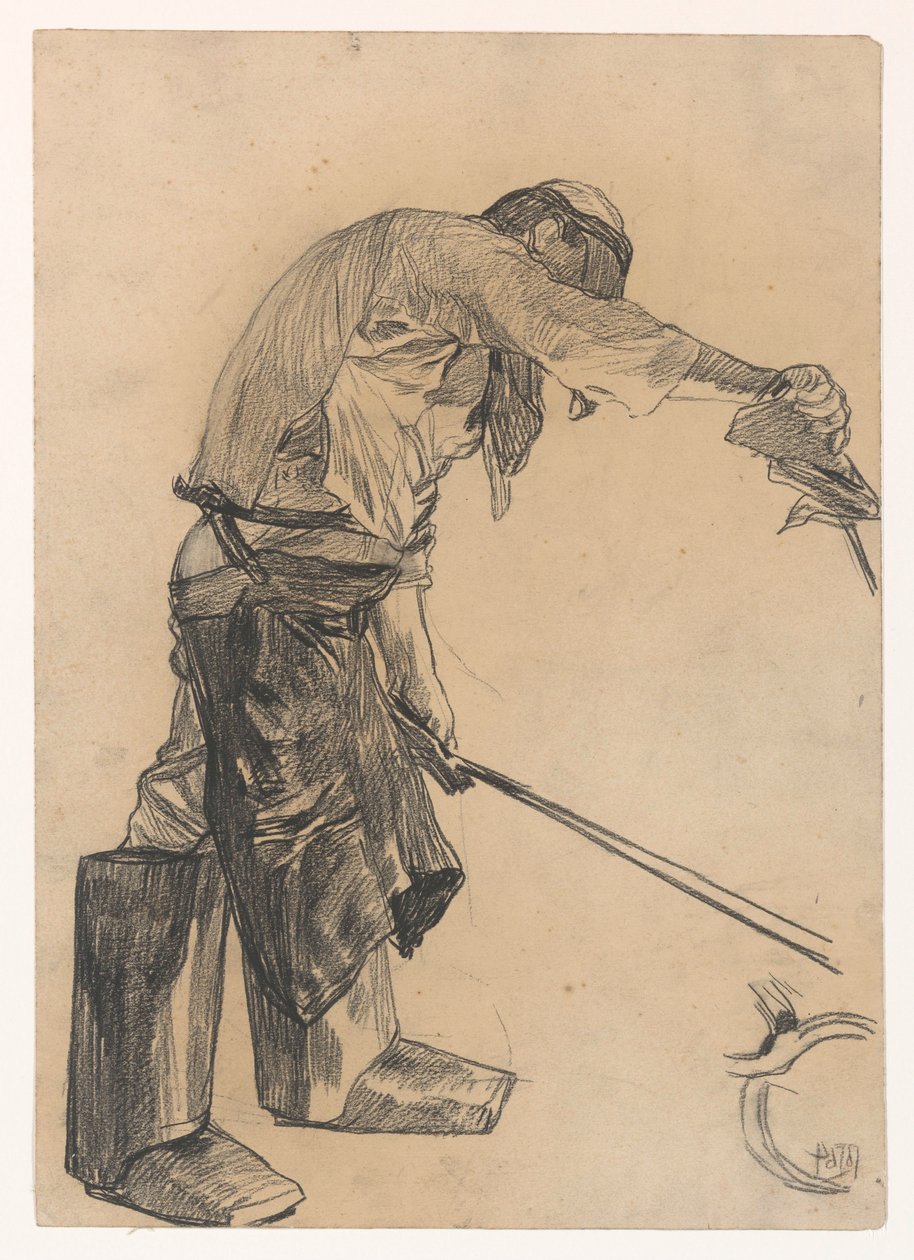 Arbeiter in einer Stahlfabrik von Pieter de Josselin