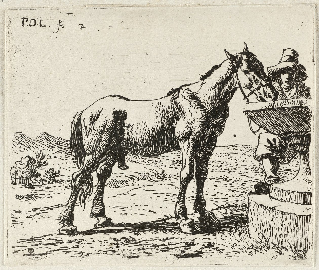 Trinkendes Pferd von Pieter van Laer