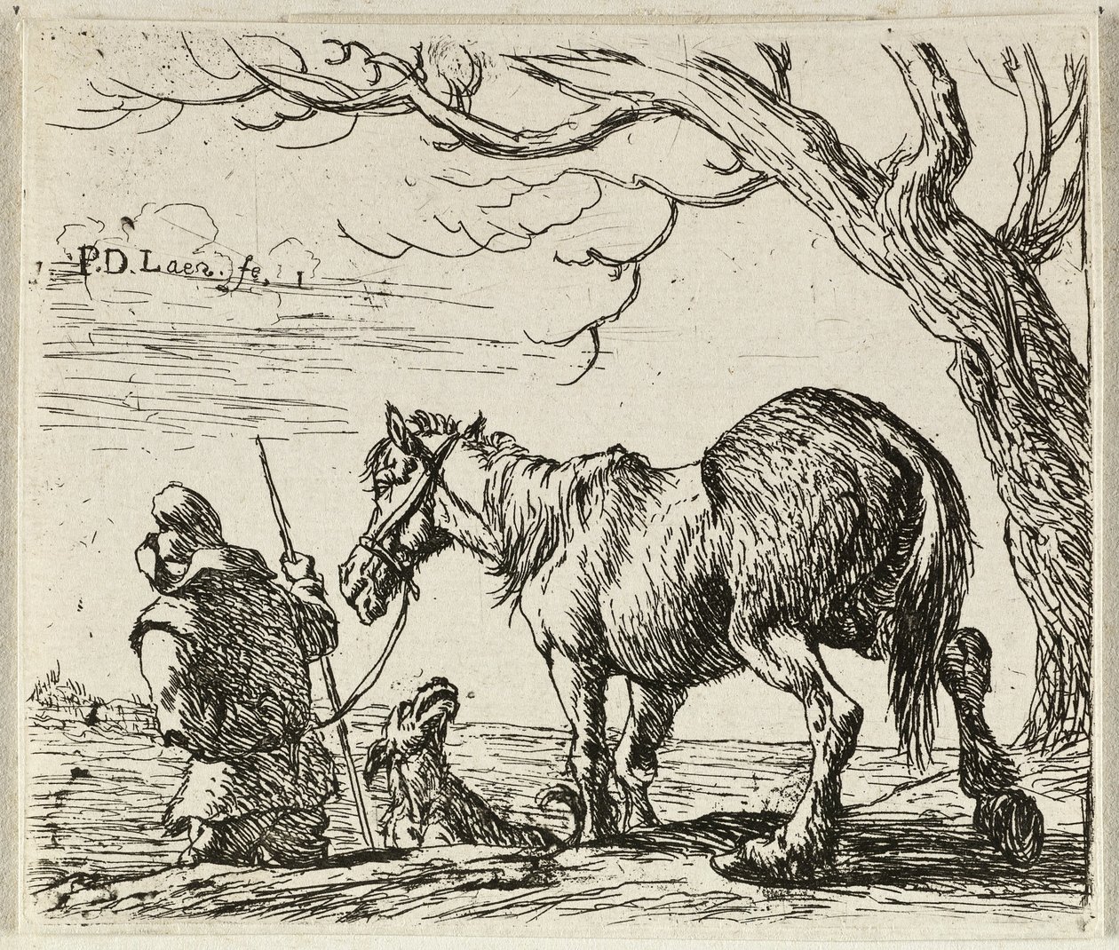 Bauer mit Pferd von Pieter van Laer