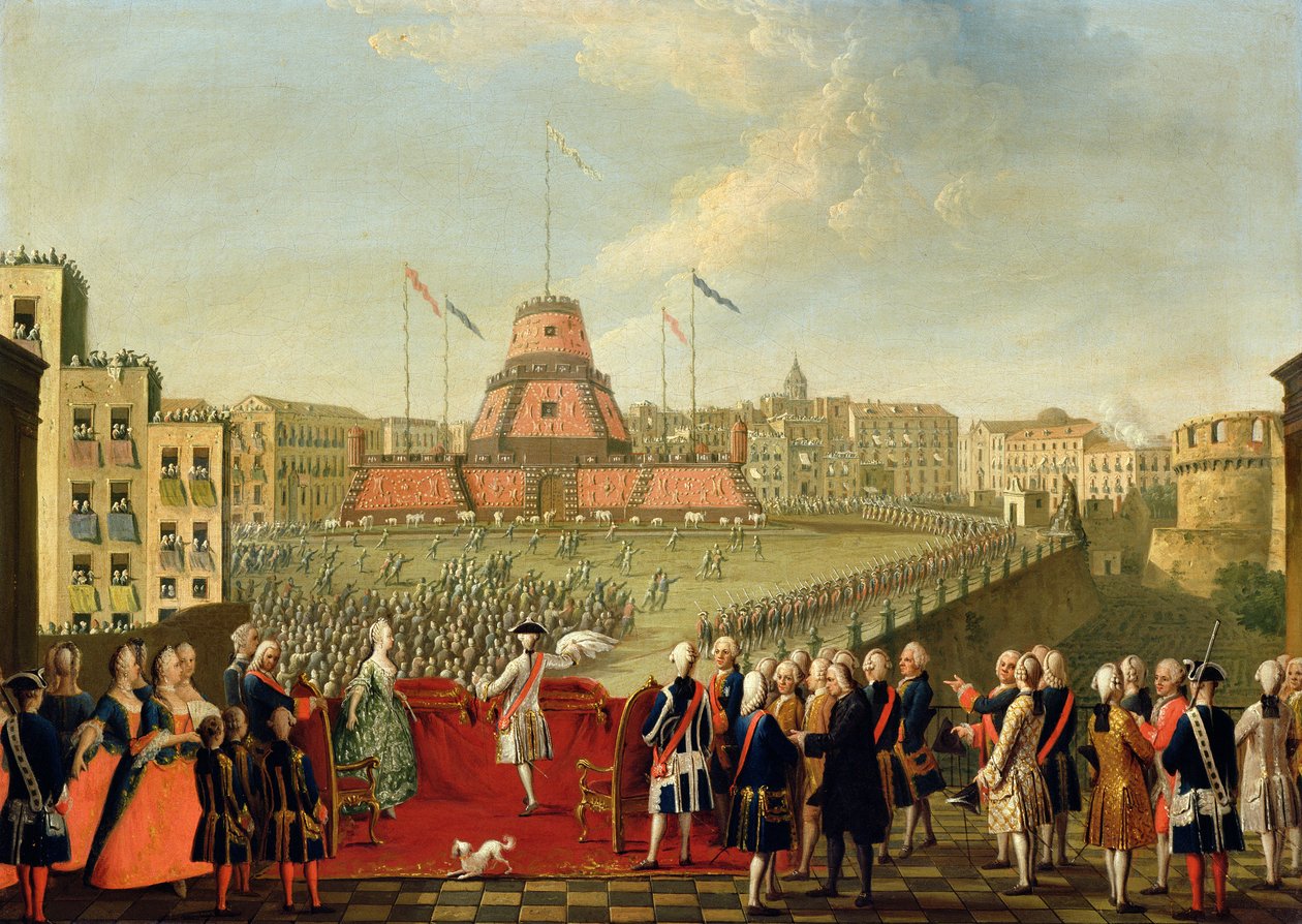 Fest in Neapel anlässlich der Hochzeit von König Ferdinand I. (1751-1825) mit der Erzherzogin Maria Carolina von Österreich (1752-1814), 1768 von Pietro Fabris