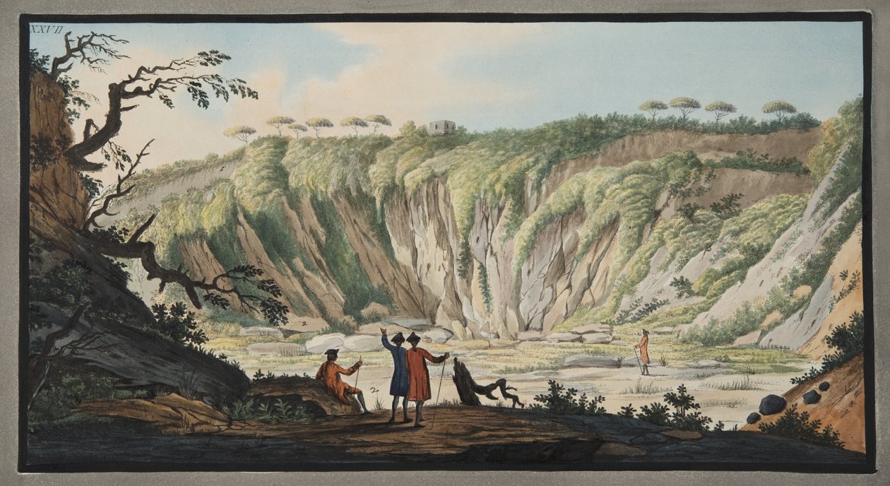 Ansicht vom Boden des Kraters des Monte Nuovo, Tafel XXVII, aus 