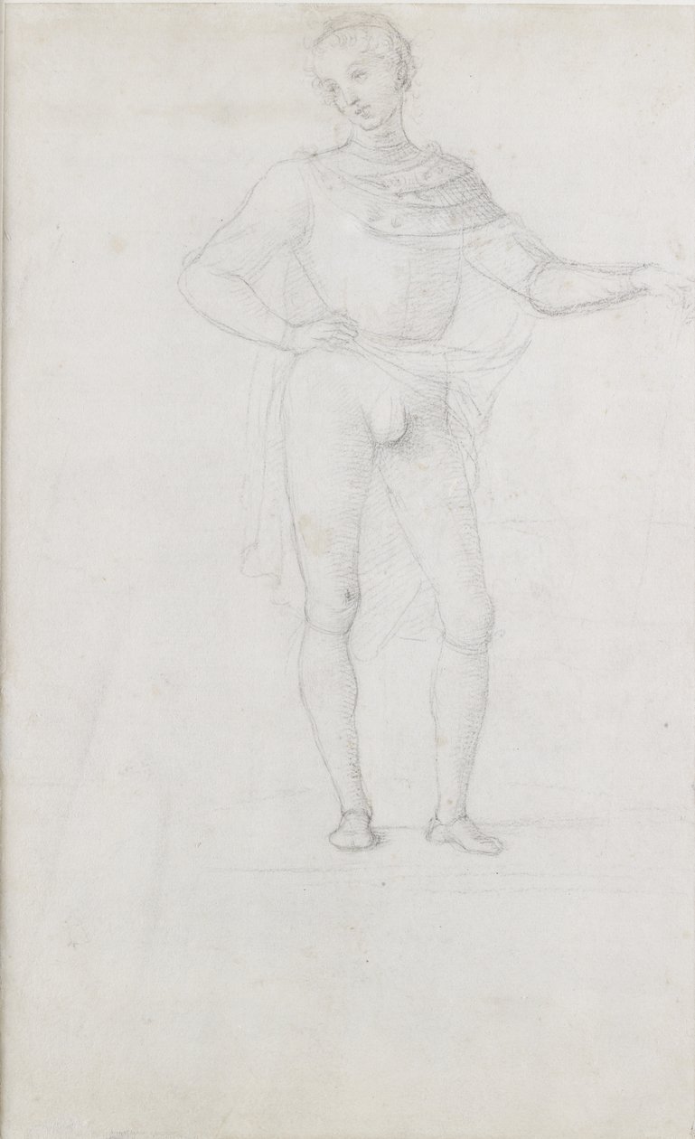 Verso: Eine Studie für eine Figur in einer Anbetung der Könige, WA1846.5 von Pietro Perugino